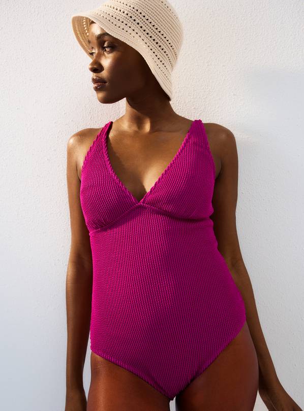 Plum Plunge Crinkle Swimsuit 16